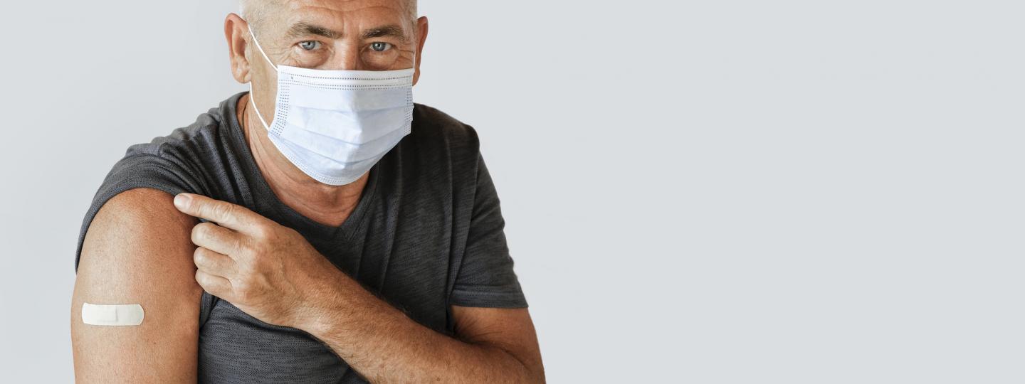Man getting flu shot