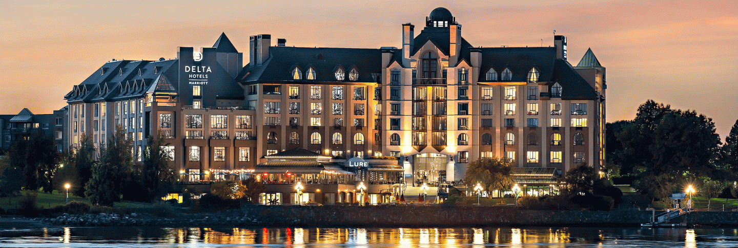 Delta Ocean Pointe Resort and Spa at dusk