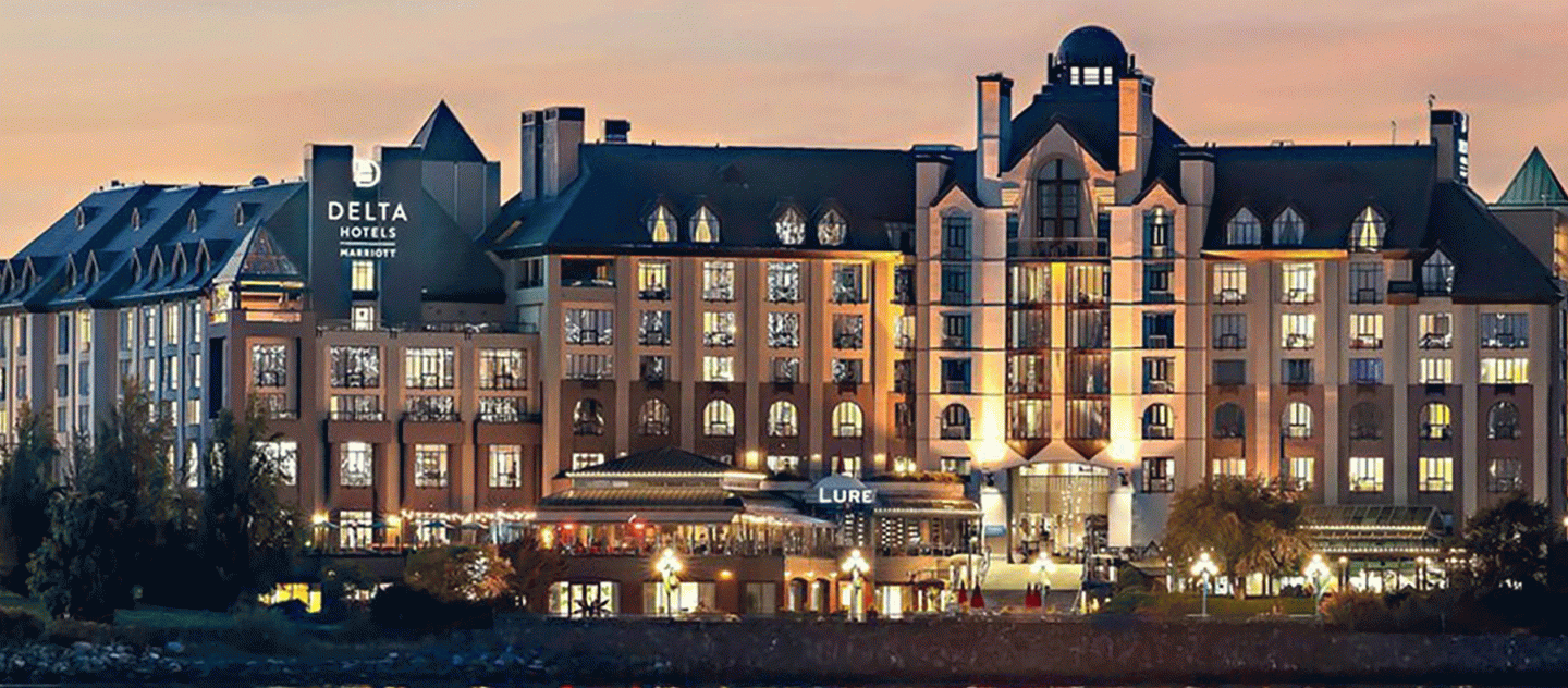 Delta Ocean Pointe Resort and Spa at dusk
